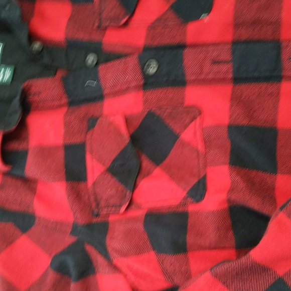 Roots Park Plaid Shirt Red Black - Picture 10 of 11